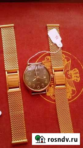 Новые позолоченные часы СССР Слава Элиста - изображение 1