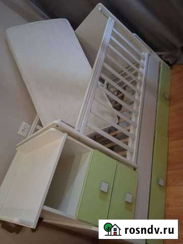 Детская кроватка трансформер с матрасиком Романовка - изображение 1