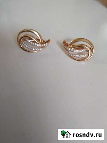 Золотые серьги 585 пробы Кстово - изображение 1