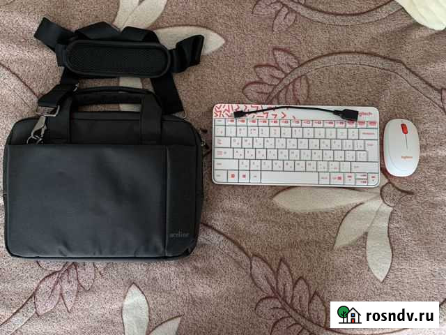 Безпроводные клавиатура и мышь Logitech + сумка ac Псков - изображение 1