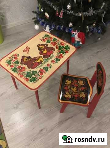 Детский стол и стул хохлома Череповец - изображение 1