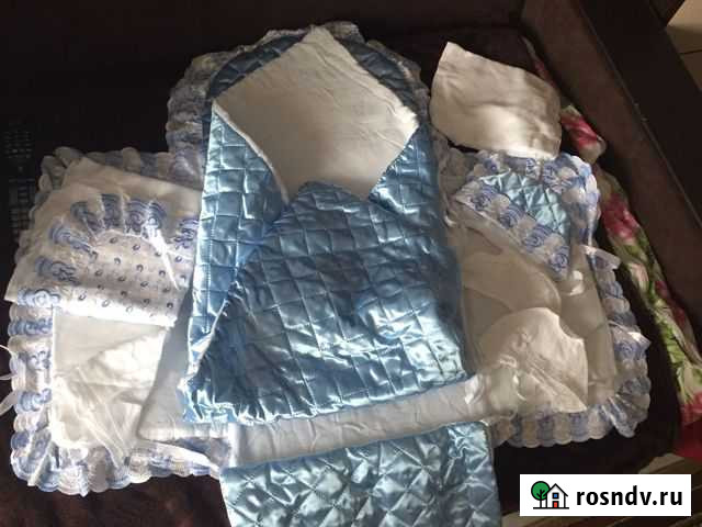 Конверт+одеяло+уголок+3 чепчика+тонкая пеленка Тверь - изображение 1