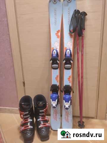 Комплект горные лыжи детские Краснокамск - изображение 1