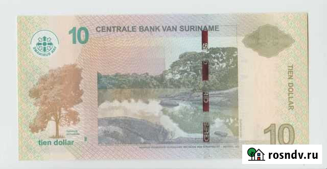 Банкнота Суринам 10 долларов 2019 Калуга - изображение 1