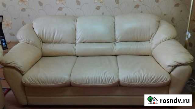 Кожаный диван и 2 кресла Балаково - изображение 1