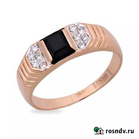 Печатка С агатом И фианитом из золота 585 пробы Набережные Челны - изображение 1