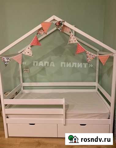 Кровать домик из Берёзы от производителя Киров - изображение 1
