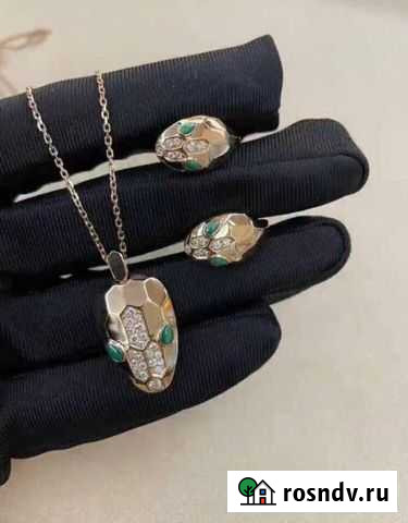Золотой комплект Bvlgari 32.6 гр 0.72 ct Новосибирск - изображение 1