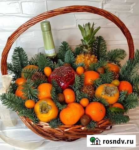 Подарочная корзина с фруктами и шампанским Москва - изображение 1