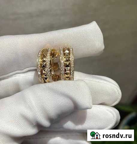 Золотые серьги Bvlgari 13.3 гр 1 ct Новосибирск - изображение 1