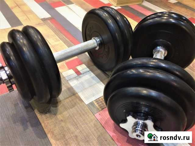 Разборные гантели вес 15кг и 10кг Щербинка - изображение 1