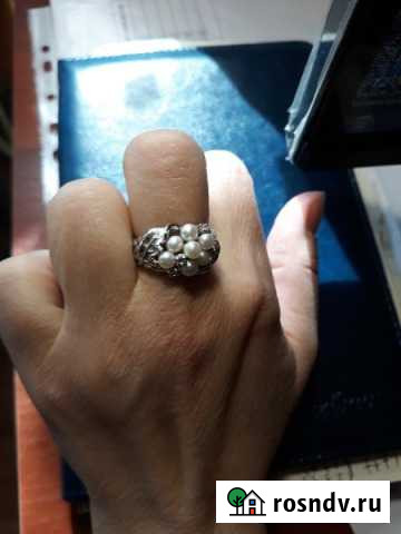Новое кольцо серебряное с жемчугом Самара - изображение 1