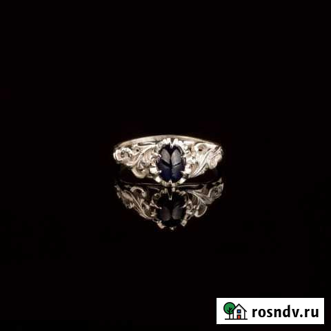 Кольцо женское для помолвки с природным сапфиром Томск - изображение 1