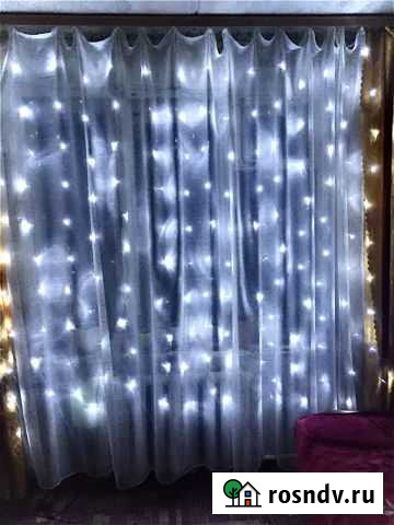 Гирлянда на окно штора 3x2 метра /белый иней Выборг - изображение 1