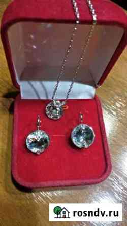 Swarovski комплект, серьги,кулон Воронеж