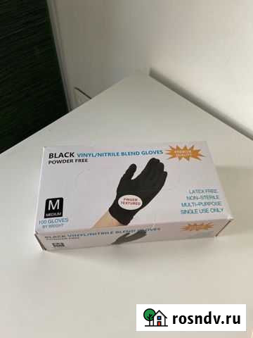 Перчатки нитрило-виниловые, черные, 100шт (50пар) Курган - изображение 1