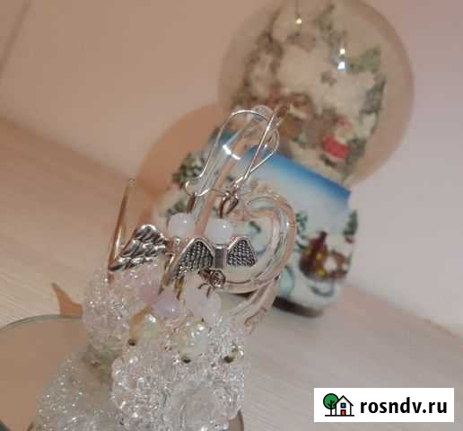 Серьги розовый кварц и натуральный речной жемчуг Краснодар - изображение 1