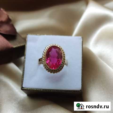 Кольцо. Золото 583, с синтетическим корундом Братск - изображение 1