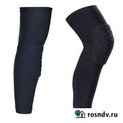 Компрессионные чулки с защитой колена черные Томск