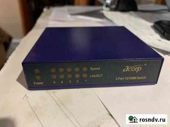 Ethernet switch Acorp HU5D 5 port 10/100M Королев