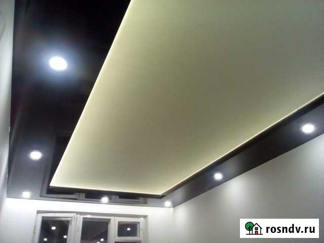 Натяжные потолки 2-Х уровневые натяжные потолки Асбест - изображение 1