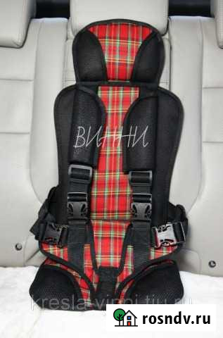 Автокресло мягкое Дак арт.326 Красная клетка Волгоград - изображение 1
