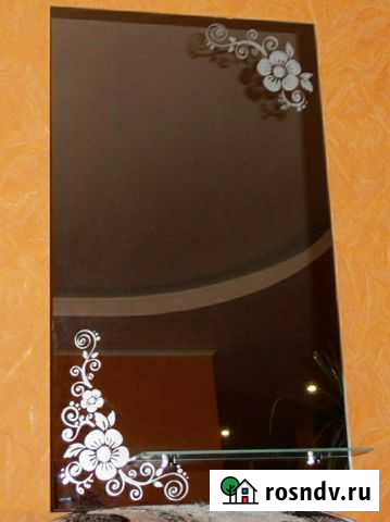 Зеркало настенное с пескоструйным рисунком арт.5 н Йошкар-Ола - изображение 1