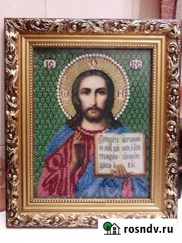 Икона вышитая бисером Курск - изображение 1