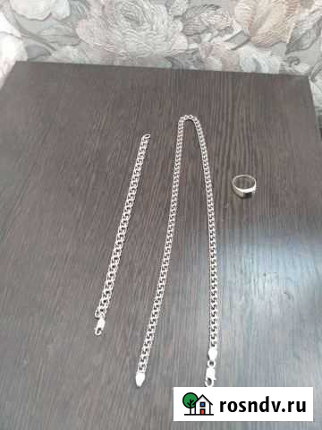 Серебряная цепь браслет,печатка Иваново - изображение 1