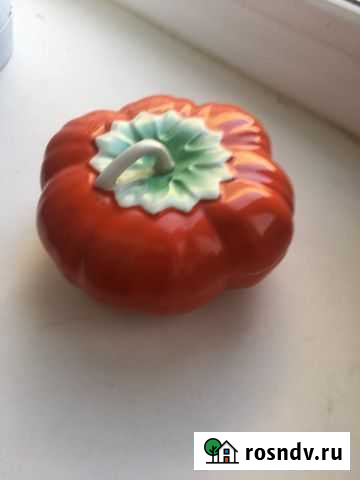 Шкатулка помидор Дулево клеймо 1940-1954 г Тихвин - изображение 1