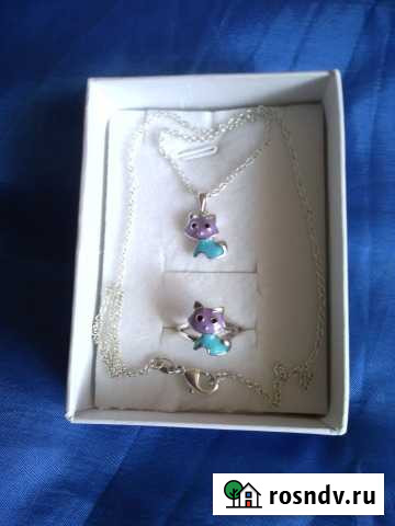 Комплект серебряный с эмалью для девочки Новомосковск - изображение 1