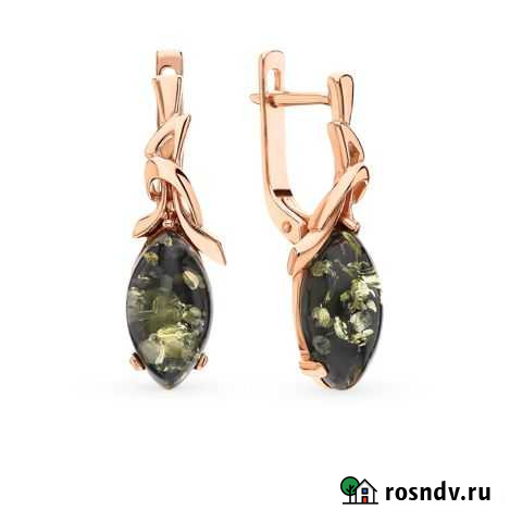 Серебряные серьги с янтарем и кольцо Мурино - изображение 1