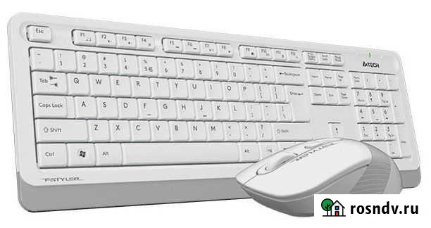 Белая клавиатура и мышь bluetooth Рязань - изображение 1