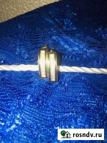 Золотые с бриллиантами серьги Батайск - изображение 1