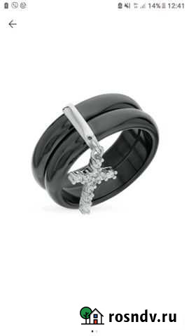 Кольцо керамика, серебро, фианиты Омск - изображение 1