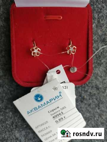 Золотые детские серьги новые 585 Тамбов - изображение 1