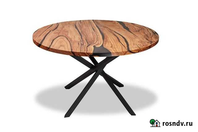 Круглый стол из слэба со смолой Самара - изображение 1