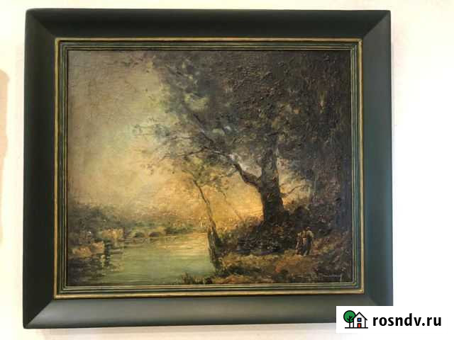 Антиквариат. Картина Люди под деревом 1880 год Сочи - изображение 1