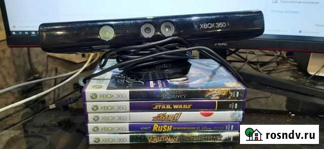 Кинект для xbox 360 + 5 дисков Вольск - изображение 1