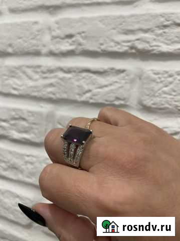 Серебряное кольцо с огромным аметистом Рыбинск - изображение 1