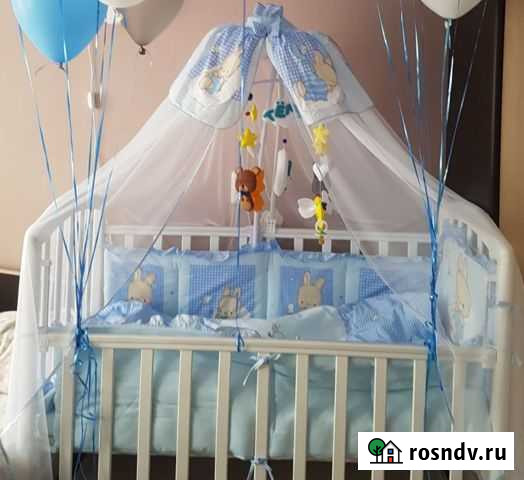 Бортики в кроватку с балдахином Омск - изображение 1