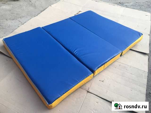 Новый Мат 1.5х1 м. 10 складной (поролон) Синий Воронеж - изображение 1