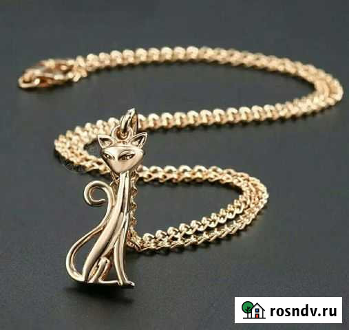 Кулон с цепочкой золочение 585 Новосибирск - изображение 1