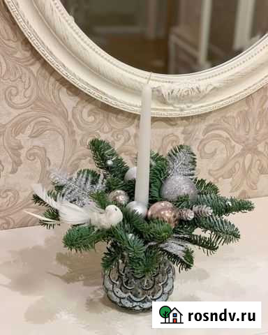 Новогодняя композиция из нобилиса с птичкой Великий Новгород - изображение 1