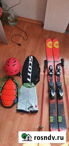 Горные лыжи детские комплект на 9-11 лет Псков - изображение 1