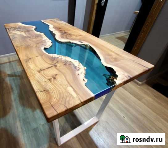 Стол река, стол из слэба со смолой Астрахань - изображение 1