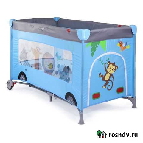 Кровать-манеж Babyton Blue bus Тула - изображение 1