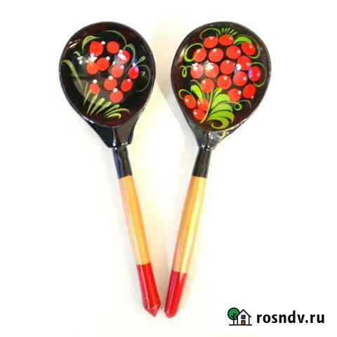 Деревянная ложка полубаская Хохлома LHL6501 Иркутск - изображение 1