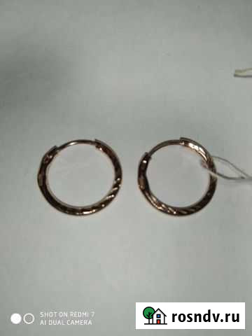 Серьги позолоченные новые Рыбинск - изображение 1