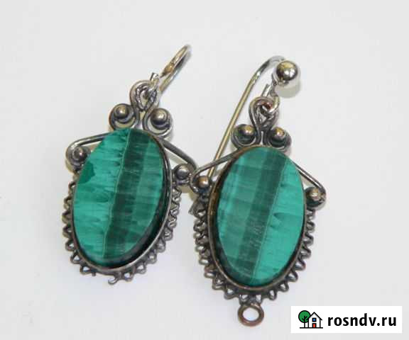 Серьги с малахитом Тула - изображение 1